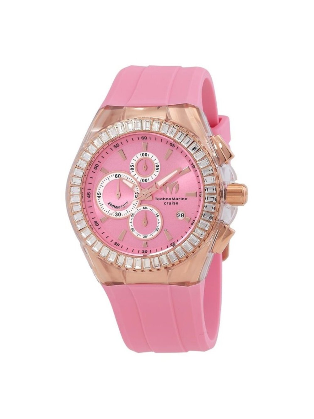 NWT Technomarine Cruise Chronograph Quartz Pink Dial Men's Watch
